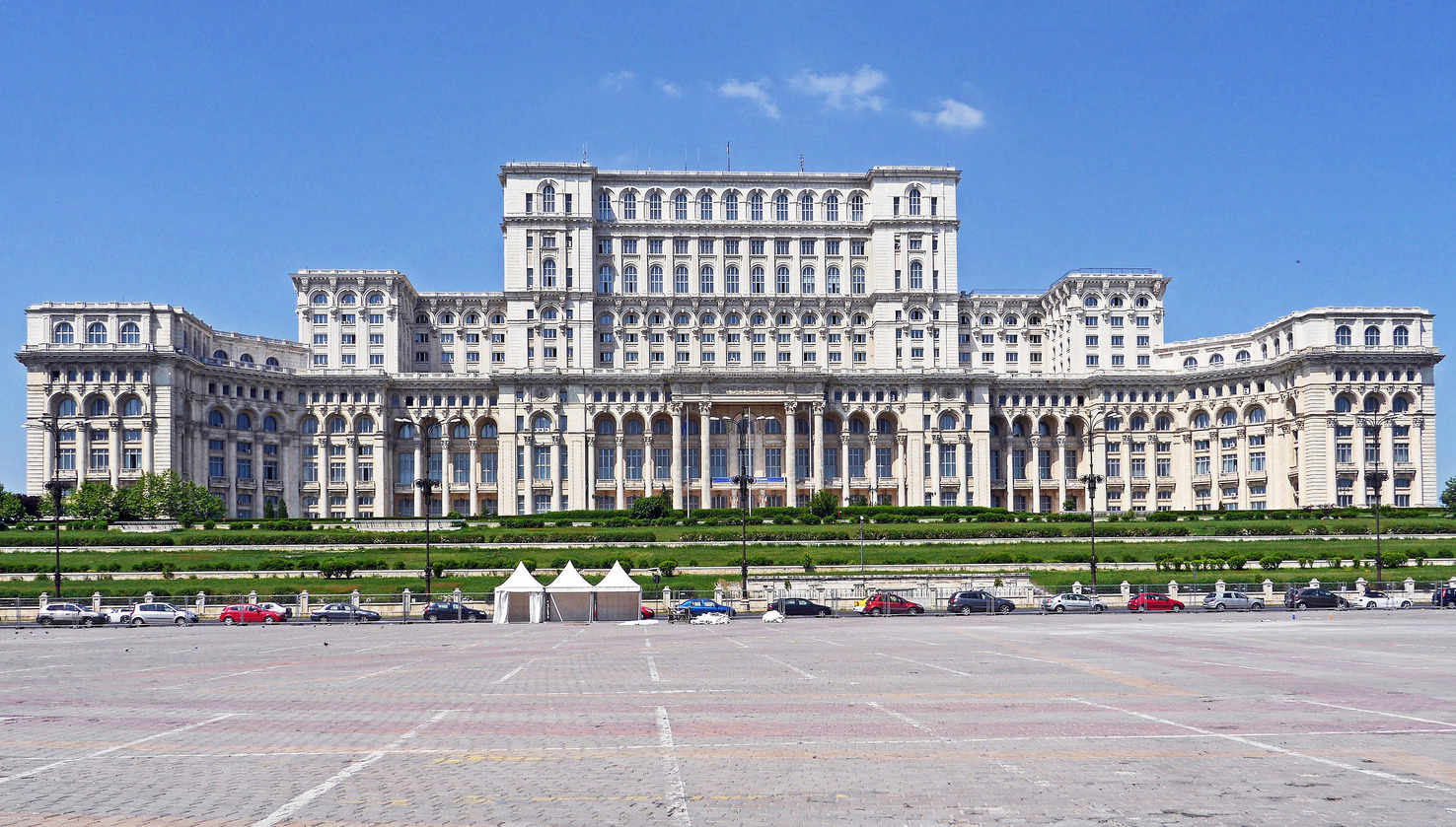 Large parliament palace in bucharest romania